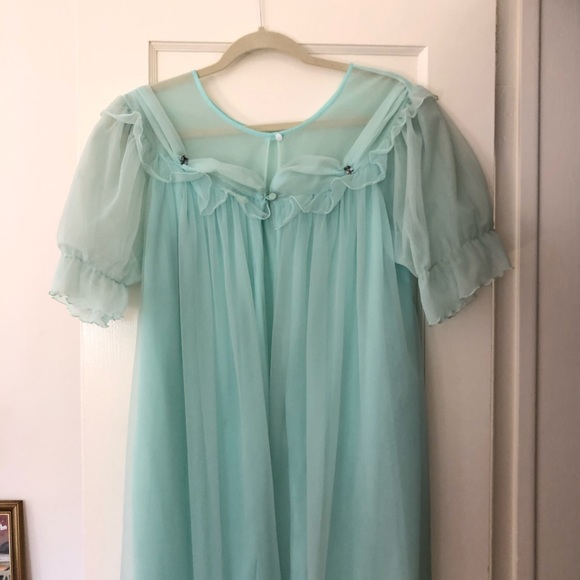 Blue Chiffon Night Dress - Picture 2 of 5